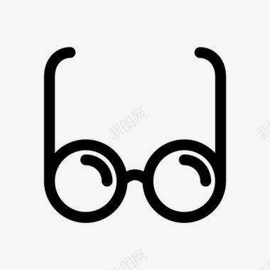 眼镜圆形经典图标图标