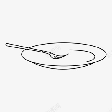 盘子和叉子刀桌子套装图标图标