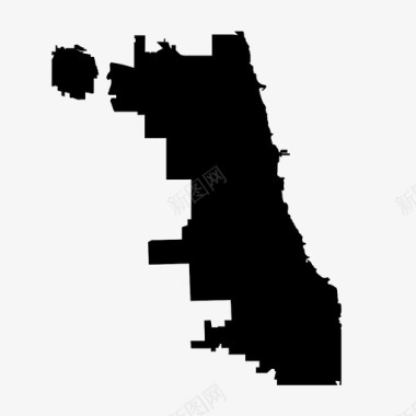 芝加哥边界城市图标图标