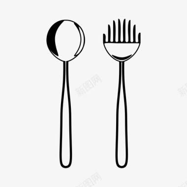 厨房用具采购产品勺子和叉子厨房用具银器图标图标