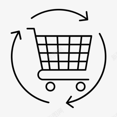 购物促销购物车购物车商务刷新图标图标