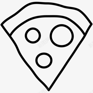 披萨片手工绘制厨房用具涂鸦图标图标