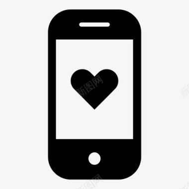 发光爱心素材智能手机的爱心智能手机就是手机图标图标