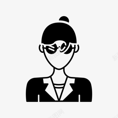 戴眼镜的女人化身商业女性图标图标