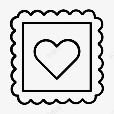 爱心矢量图免费下载情人节邮票爱心邮票图标图标