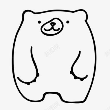 冬天的雪人熊动物冬天图标图标
