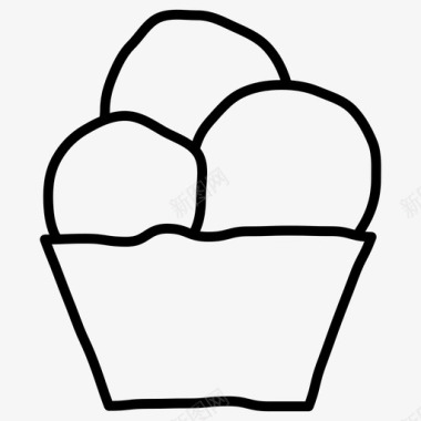冰淇淋杯子纸杯蛋糕图标图标
