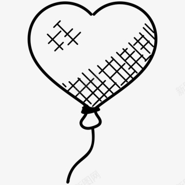 心气球庆祝装饰图标图标