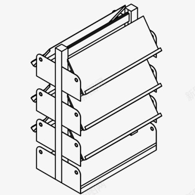 图书货架图书馆书架书店期刊图标图标