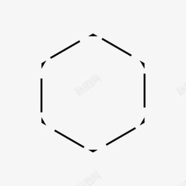 六边形虚线形状图标图标