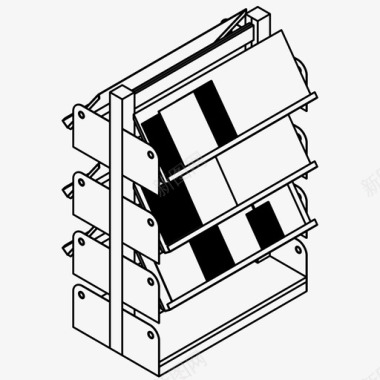 图书货架图书馆书架书店期刊图标图标
