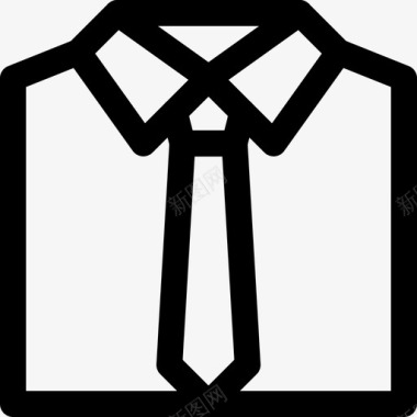 衬衫搭配领带领口制服图标图标