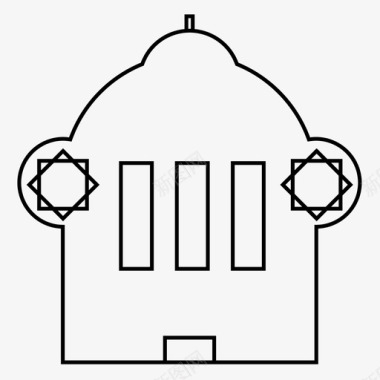犹太教堂建筑旧建筑图标图标