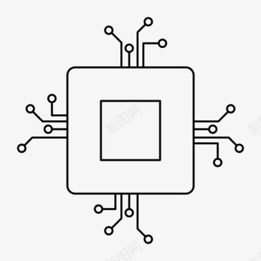 主机处理器cpu电子图标图标
