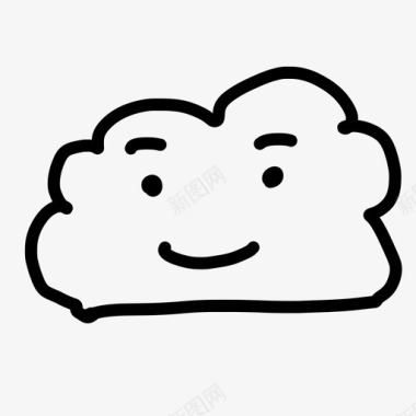 可爱的云手绘快乐图标图标