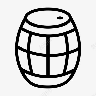 橡木桶垂直葡萄酒酒庄图标图标