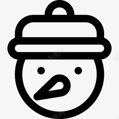 圣诞雪人雪人脸帽子图标图标