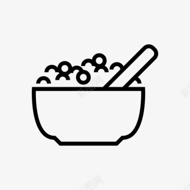 麦片粥碗早餐图标图标