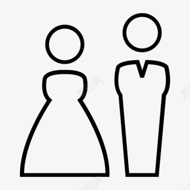 新郎新娘新郎结婚图标图标