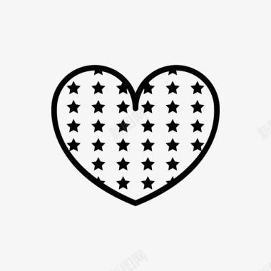 心星在爱情人节图标图标