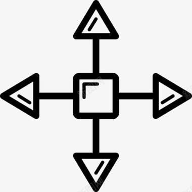 多彩方形十字箭头方形常规图标箭头图标