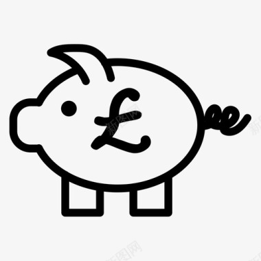 猪钱存钱罐图标图标