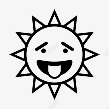 卡通简笔太阳太阳表情嘲笑图标图标