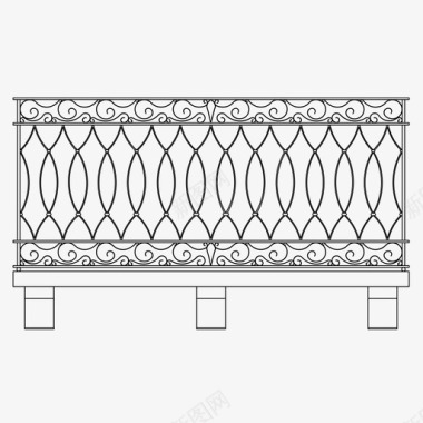 装饰图案花纹栏杆阳台栅栏图标图标