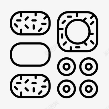 长方形寿司寿司亚洲料理图标图标