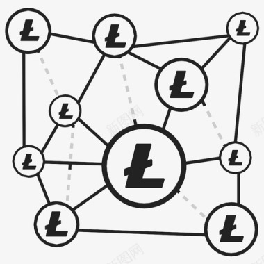 区块链背景莱特币比特币区块链图标图标