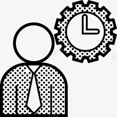 工作时间商务人员时钟图标图标
