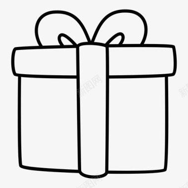 礼物盒子丝带图标图标