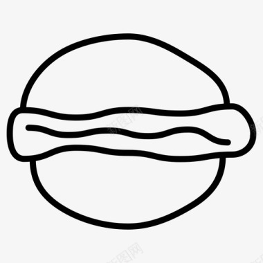 香肠汉堡汉堡手绘图标图标