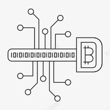 比特币密钥分散式数字密钥图标图标