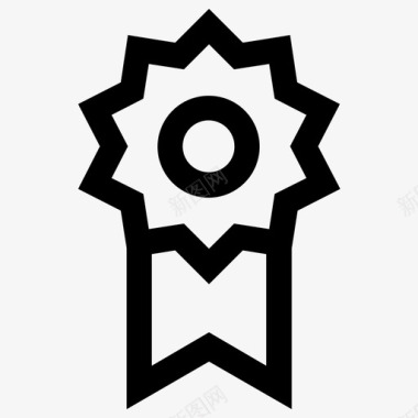 丝带徽章认证获胜者图标图标