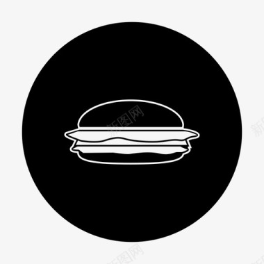 汉堡快餐小吃图标图标
