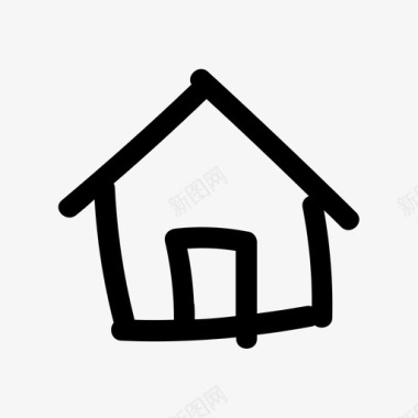 房子家庭手绘房子图标图标