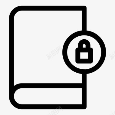 英文书书锁秘密书图标图标