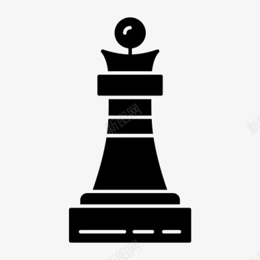 方格子棋子国际象棋商业典当图标图标