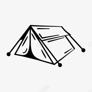 避难所帐篷野营离网图标图标