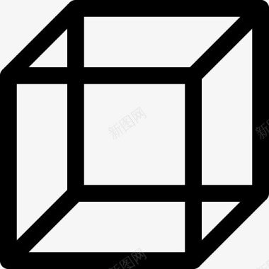 立方体形状框等轴测边图标图标