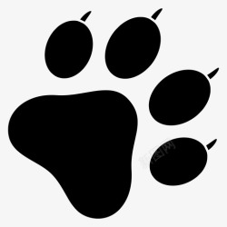 脚印指纹老虎动物脚图标高清图片