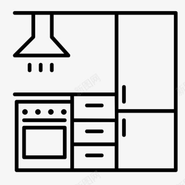 厨房排气罩冰箱图标图标