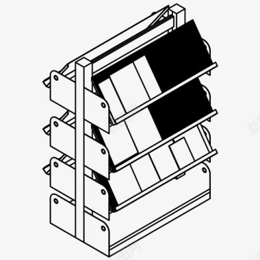 图书货架图书馆书架书店期刊图标图标