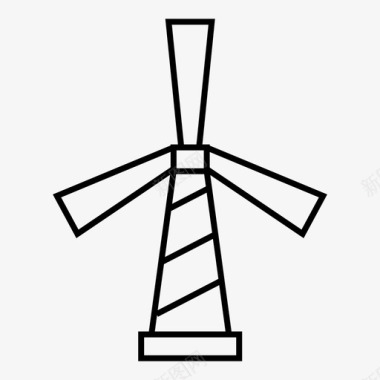 风电风电风机生态图标图标