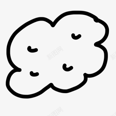 云朵蓬松手绘蓬松图标图标