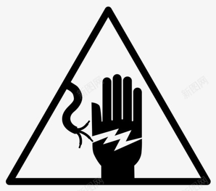 触电危险电击图标图标