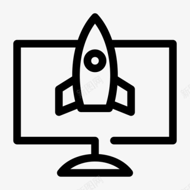 电脑发射火箭图标图标