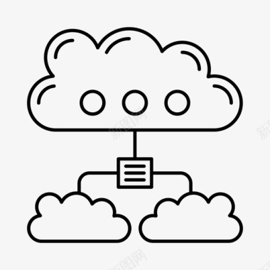 云存储云计算互联网图标图标