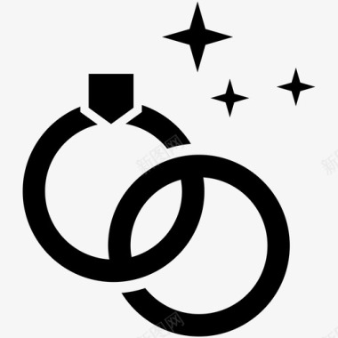 结婚戒指钻戒黄金图标图标